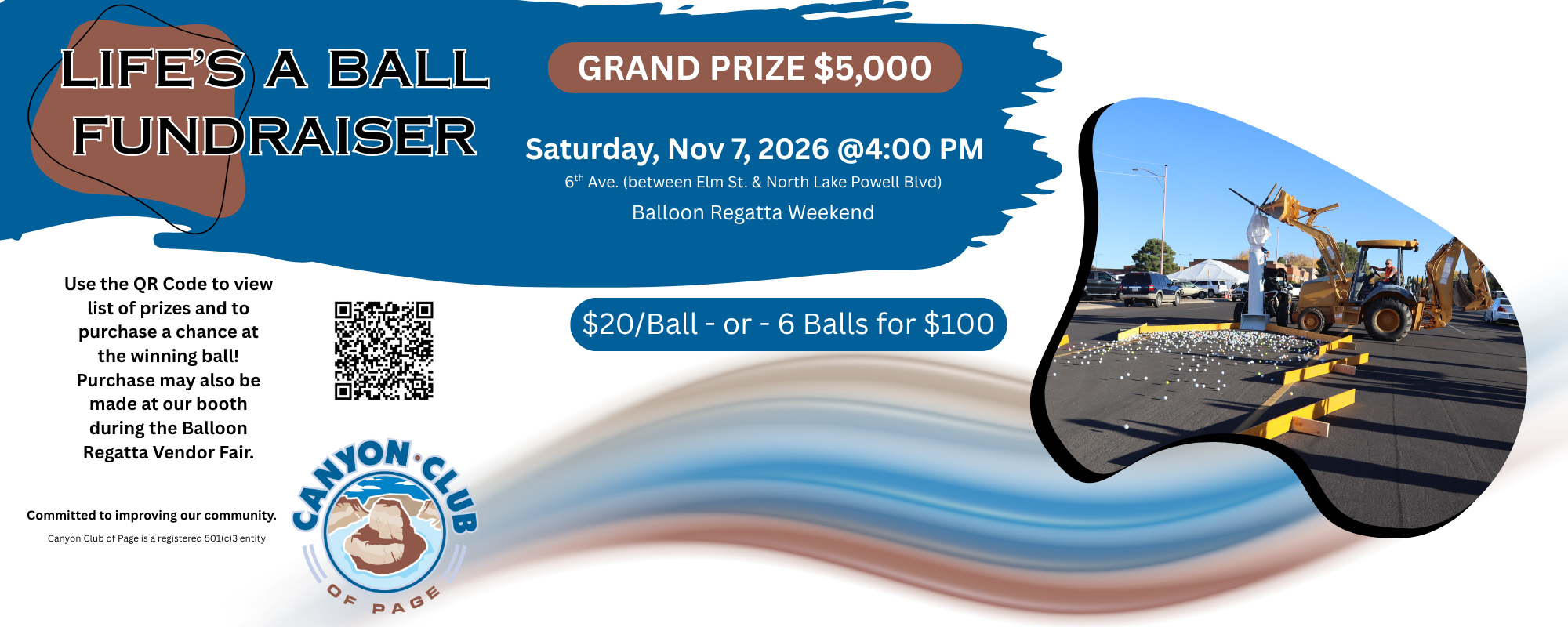 Canyon Club of Page - Life's a Ball Fundraiser - Saturday, November 7, 2026.